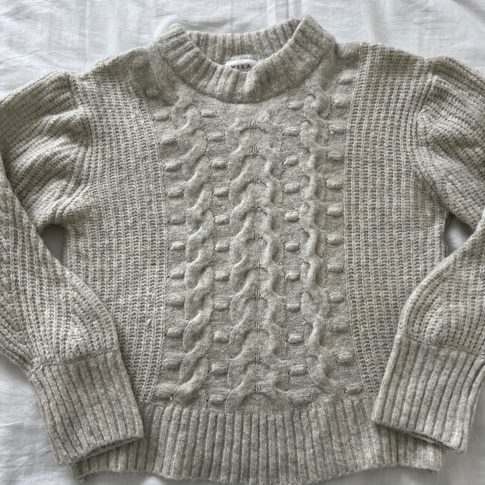 VILA Cozy Cream Cable‎ Knit Sweater